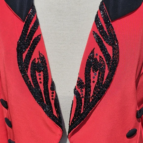 Bellissima Couture vtg. red beaded jacket - Picture 5 of 8